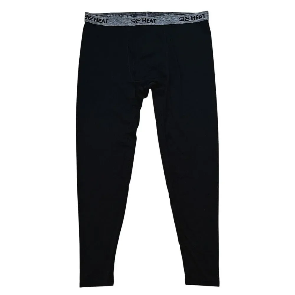 NWT 32 Degrees Heat Lightweight Thermal Base Layer Black Pants Men's XL